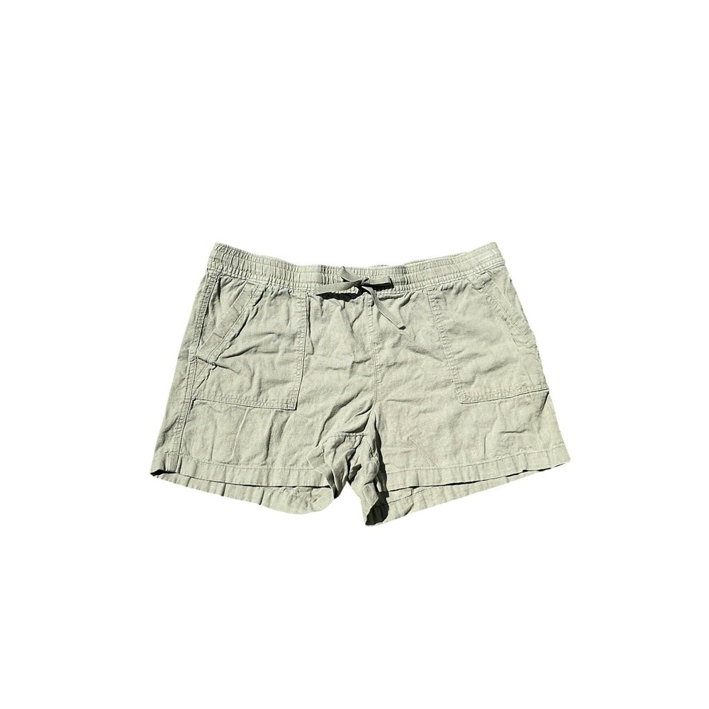 Nautica Linen Blend Olive Green Pull On Drawstring Casual Shorts, Size XXL